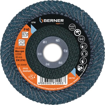 Zircon-Fächerscheibe CURVED Top M 125 mm P 40 Zircon-Fächerscheibe CURVED Top M 125 mm P 40