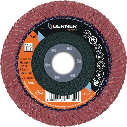 Fächerscheibe CURVED für Aluminium Top 125 mm P 60 Fächerscheibe CURVED für Aluminium Top 125 mm P 60