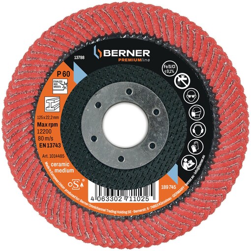 Keramik-Fächerscheibe CURVED Premium M 125 mm P 60 Keramik-Fächerscheibe CURVED Premium M 125 mm P 60