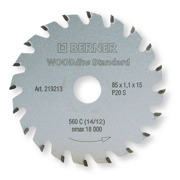 HM-Kreissägeblatt Woodline Standard 85x1,1x15 mm P20 S