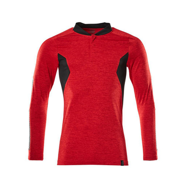 Polo-Shirt, Langarm ACCELERATE Rot/Schwarz S