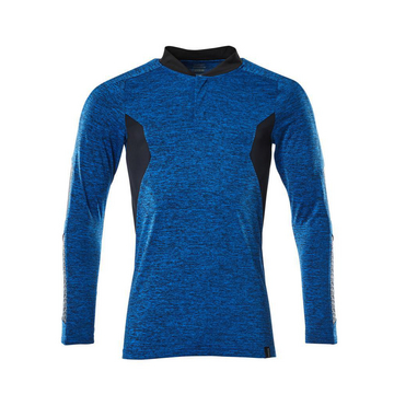 Polo-Shirt, Langarm ACCELERATE Azurblau/Schw.Blau L