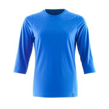 T-Shirt Damen, langarm CROSSOVER Azurblau 6XL