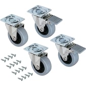 Rollen Slip mit Anschraubplatte, Ø 75, Grau, Stahl und Kunststoff