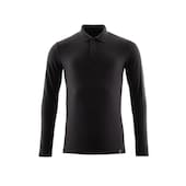 Polo-Shirt, Langarm CROSSOVER Vollschwarz XS