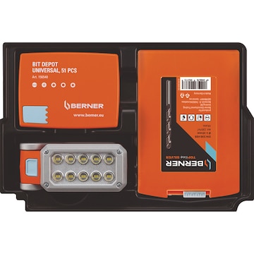 12V Akku-LED-Leuchte Bitbox und Bohrer ohne Akku/Lader in Halbschale