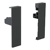 Emuca Satz Halter für Schubladenfront Vertex 93mm, Kunststoff, Grau