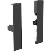 Emuca Satz Halter für Schubladenfront Vertex 131mm, Kunststoff, Grau