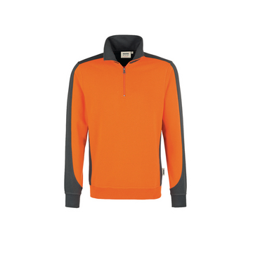 Zip-Sweat-Shirt Mikralinar, orange/anthrazit, Gr. M