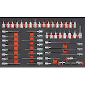 Hartschaumeinlage mit Bit-Steckschlüssel-Einsätze 1/2