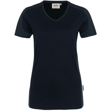 Damen T-Shirt Mikralinar, schwarz/anthrazit, Gr. XS