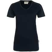 Damen T-Shirt Mikralinar, schwarz/anthrazit, Gr. XS