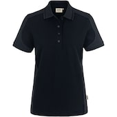 Damen Polo-Shirt Mikralinar, schwarz/anthrazit, Gr. XS