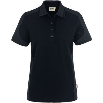 Damen Polo-Shirt Mikralinar, schwarz/anthrazit, Gr. XS