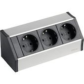 Mehrfach-Steckerleiste V Dock, Matt eloxiert, Kunststoff und Aluminium