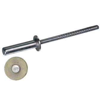Sealing blind rivets, flat head, stainless steel A2/stainless steel A2