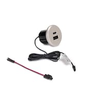 Emuca Ladestecker Plugy Ø37 mm, 1 USB Typ A, 1 USB Typ C,Kunststoff Schw.