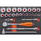 Hartschaumeinlage mit Steckschl.Satz 1/2