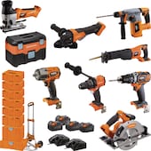 18-Volt-Maschinen-Komplett-Set 5,0 Ah + Sauger