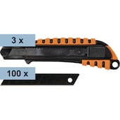 3 x Cutter Alu Grip + 100 Klingen schwarz