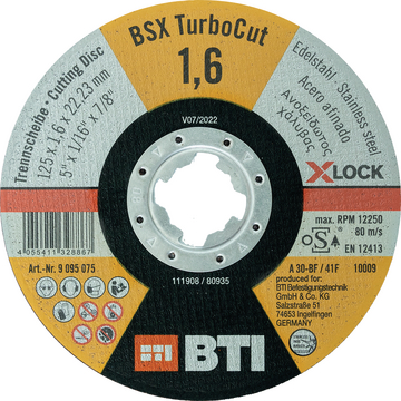 Trennscheibe BSX TurboCut Edelstahl Inox 1,6 X-LOCK