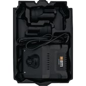 12-Volt-Starter-Set 2 x 2,0 Ah + Ladegerät + BTI Box Inlay