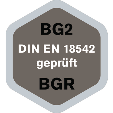 BG2 DIN EN 18542 geprüft BGR