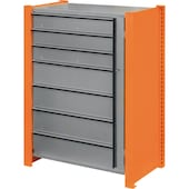OBTI-BASE Schubkastenregal mit Schloss, 1 m
