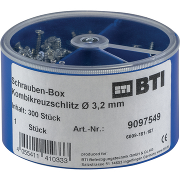 Elektroschrauben-Box, Schrauben-Box Kombikreuzschlitz