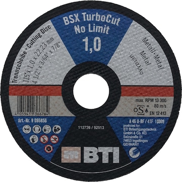 Trennscheibe BSX TurboCut No Limit Metall Ø 115 x 1,0 mm