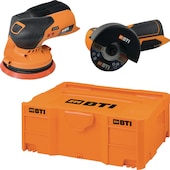 Akku-Exzenterschleifer A-EX BL 12 V + Akku-Winkelschleifer A-WKS BL 12 V