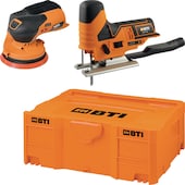 Akku-Exzenterschleifer A-EX BL 12 V + Akku-Stichsäge A-ST 12 V BTI Box 2