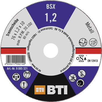 BTI Trennscheibe BSX TurboCut Inox 125X1,6 X-LOCK gerade 25 Stück