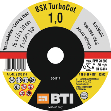 BTI Trennscheibe BSX TurboCut Inox 125X1,6 X-LOCK gerade 25 Stück