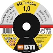 Trennscheibe BSX Inox Ø 76 x 1,0 x 10 mm
