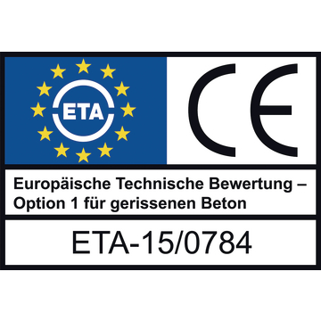 Europäisch Technische Bewertung -  Option 1 für gerissenen Beton Zulassung Multi Monti Schraubanker plus MMS+ ETA-15/0784