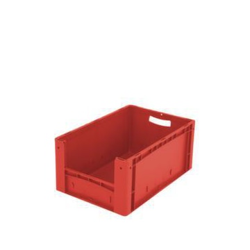 Euronorm-Sichtlagerkasten, HxLxB 270x600x400mm, 51l, PP, rot