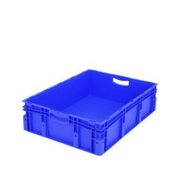 Euronorm-Stapelbehälter,HxLxB 220x800x600mm,86l,PP,blau,Wände geschlossen