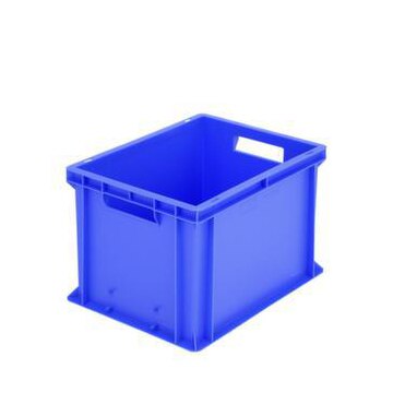 Euronorm-Stapelbehälter,HxLxB 265x400x300mm,24l,PP,blau,Wände geschlossen