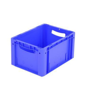 Euronorm-Stapelbehälter,HxLxB 220x400x300mm,19l,PP,blau,Wände geschlossen