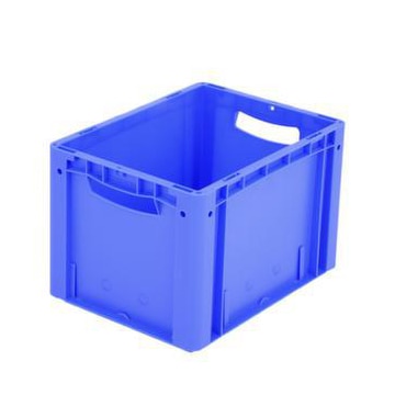 Euronorm-Stapelbehälter,HxLxB 270x400x300mm,24l,PP,blau,Wände geschlossen