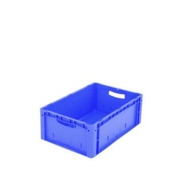 Euronorm-Stapelbehälter,HxLxB 220x600x400mm,41l,PP,blau,Wände geschlossen