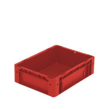 Euronorm-Stapelbehälter,HxLxB 120x400x300mm,9,8l,PP,rot,Wände geschlossen