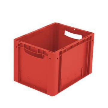 Euronorm-Stapelbehälter,HxLxB 270x400x300mm,24l,PP,rot,Wände geschlossen