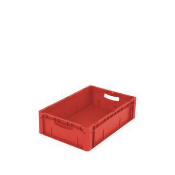 Euronorm-Stapelbehälter,HxLxB 170x600x400mm,31l,PP,rot,Wände geschlossen