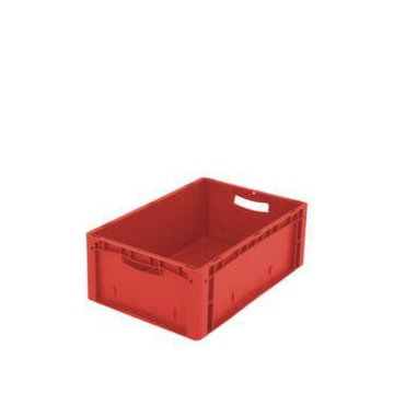 Euronorm-Stapelbehälter,HxLxB 220x600x400mm,41l,PP,rot,Wände geschlossen