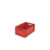 Euronorm-Stapelbehälter,HxLxB 270x600x400mm,51l,PP,rot,Wände geschlossen