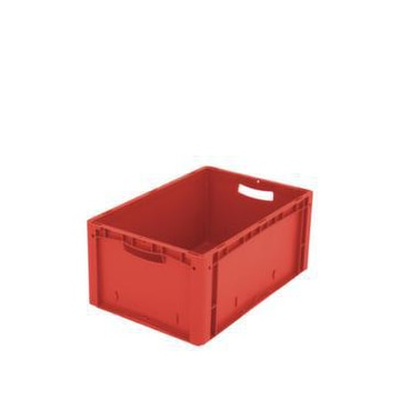 Euronorm-Stapelbehälter,HxLxB 270x600x400mm,51l,PP,rot,Wände geschlossen