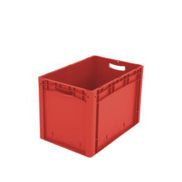 Euronorm-Stapelbehälter,HxLxB 420x600x400mm,82l,PP,rot,Wände geschlossen
