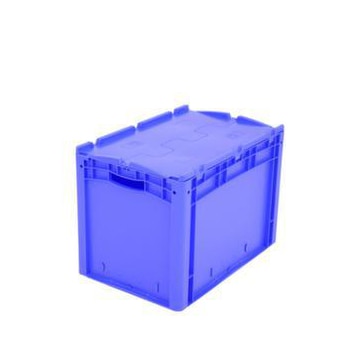 Euronorm-Stapelbehälter,HxLxB 438x600x400mm,79l,PP,blau,Wände geschlossen